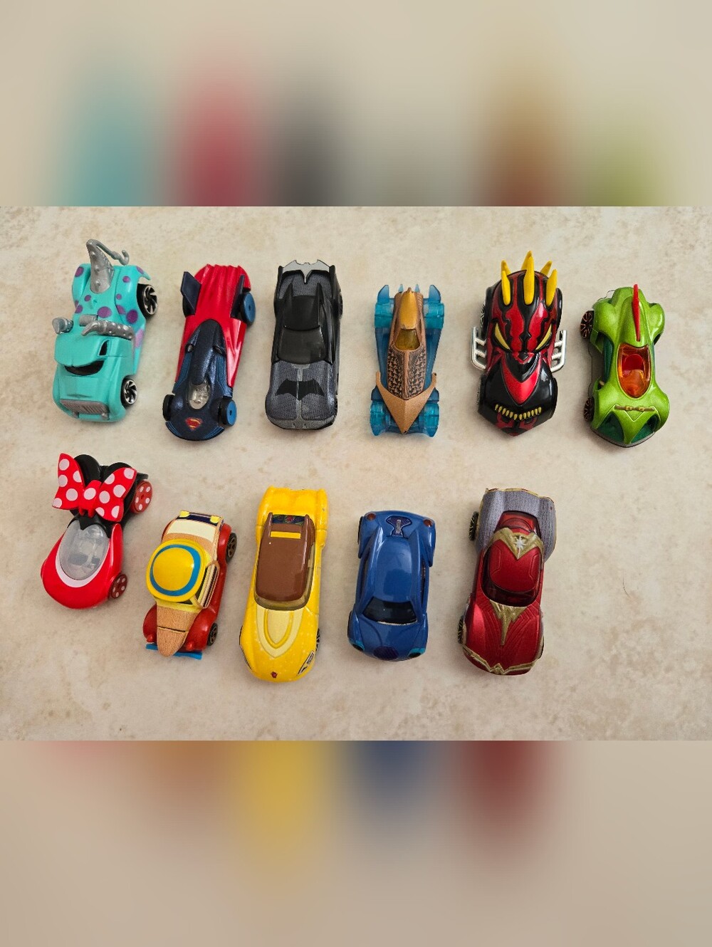 Hot Wheels Disney Character Lot of 11 Diecast cars